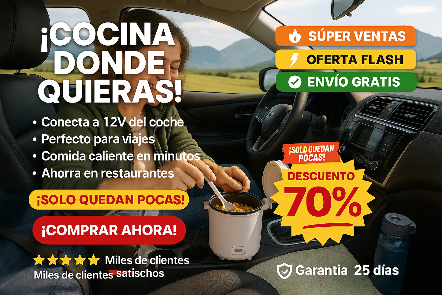 Olla eléctrica con garantía de 25 días