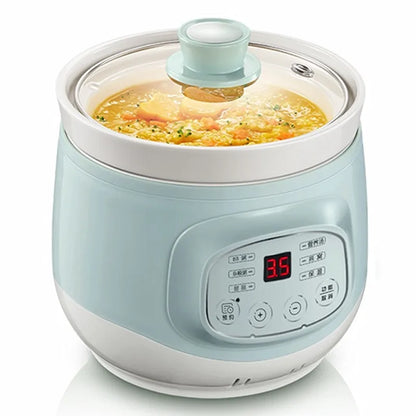 220V 1L Mini Electric Stewing Pot Ceramic Inner Multi Cooker Household Automatic Electric Slow Stewer