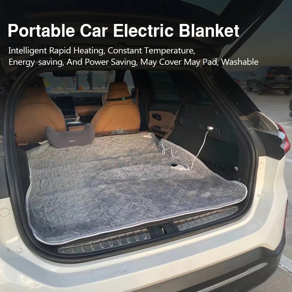 12V Electric Blanket Plush Thicker Heater Heated Mattress Thermostat Travel Heating Mat Winter Body Warmer for RV Suvs Car