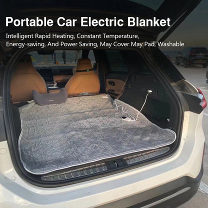 12V Electric Blanket Plush Thicker Heater Heated Mattress Thermostat Travel Heating Mat Winter Body Warmer for RV Suvs Car
