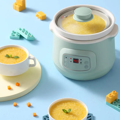 220V 1L Mini Electric Stewing Pot Ceramic Inner Multi Cooker Household Automatic Electric Slow Stewer
